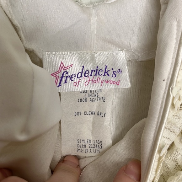 Fredericks of Hollywood sexy white sequin mini dress - Picture 2 of 4